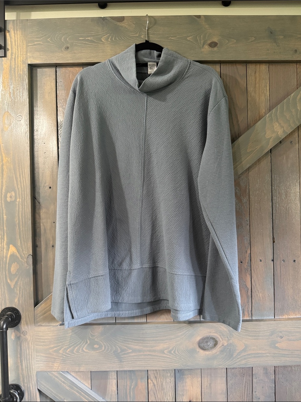 Women’s Gray Pullover Shawl Collar Tunic